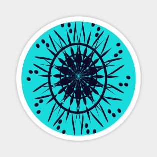 Flower of life dark blue mandala design Magnet